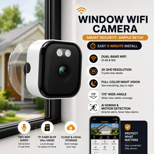 Window security camera - 2k,